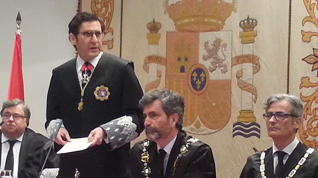 Imagen del presidente del Tribunal Superior de Justicia, Miguel Pasqual del Riquelme Herrero, durante un acto.