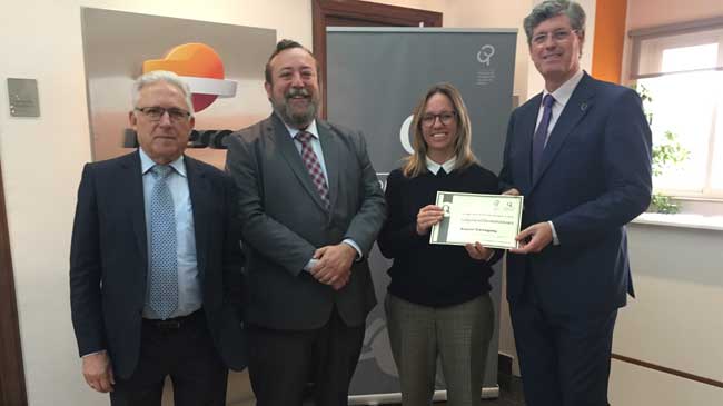 Directivos del Colegio de Periodistas y de Repsol