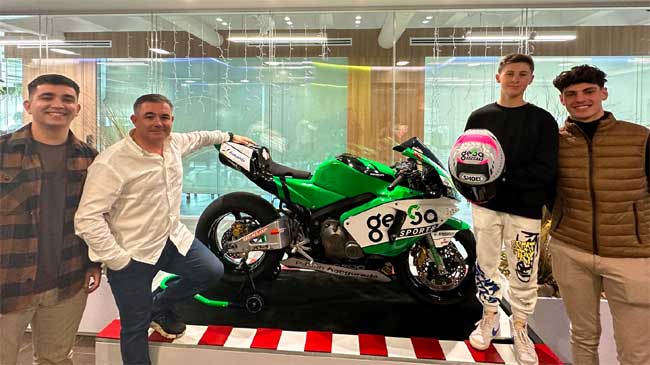 La moto de Aldeguer, con la que gan&oacute; el Campeonato Europeo de Moto2, luce ahora en las oficinas de Gesa