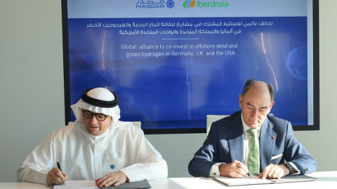 Ignacio Gal&aacute;n, presidente de Iberdrola, con Al Ramahi CEO de Masdar