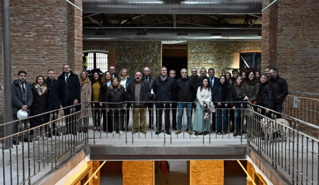 El alcalde de Murcia, Jos&eacute; Ballesta, junto al Equipo de Gobierno y los medios de comunicaci&oacute;n en la C&aacute;rcel Vieja.